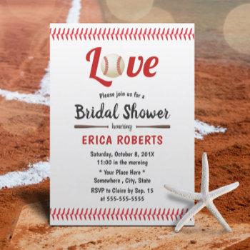 baseball theme sports wedding bridal shower invitation
