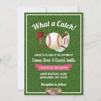 baseball theme sports wedding invitation