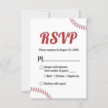 Small Baseball Themed Sports Wedding Rsvp Response Front View