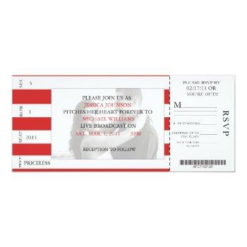 Small Baseball Ticket Front View