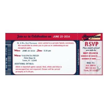 Small Baseball Ticket Reception -template Back View