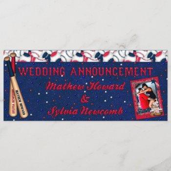 Small Baseball Wedding Ticket Invite-custom Howard Front View