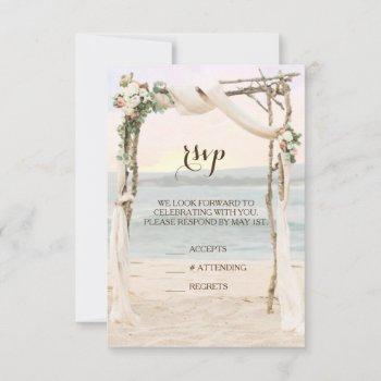 Small Beach Arbor Sunset Wedding  Rsvp Front View