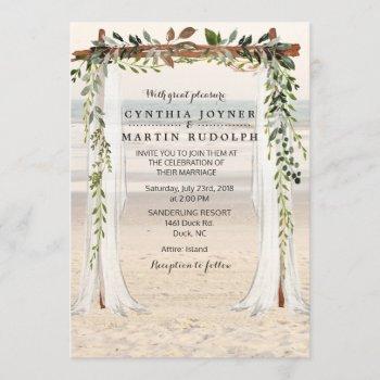 beach arbor wedding invitation