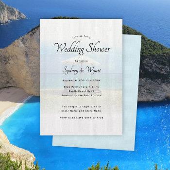 beach chairs paradise wedding shower invitations