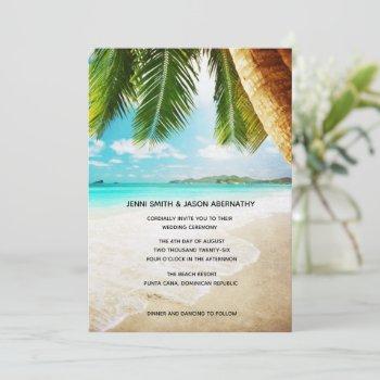 beach destination tropical wedding invitation