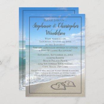 beach hearts destination post-wedding reception invitation