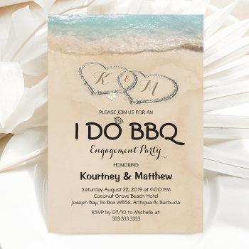 beach i do bbq engagement party invitation
