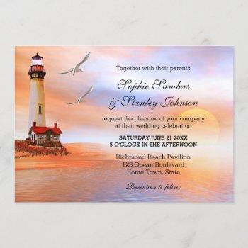 Small Beach Lighthouse Wedding Front View