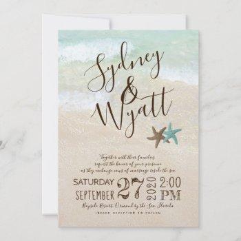 Small Beach Sand Typography Starfish Wedding Front View