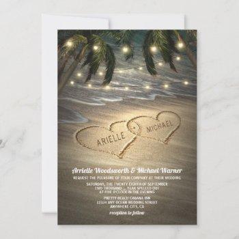 Small Beach Shore Hearts In The Sand Wedding Front View