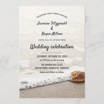 beach waves wedding invitation