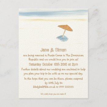 beach wedding abroad invitation