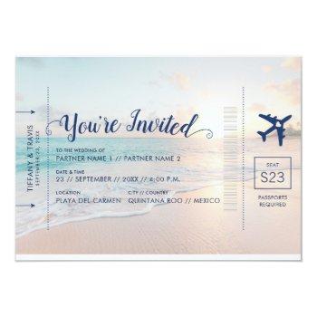 Small Beach Wedding Boarding Pass All-in-one Front View