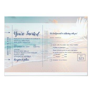 Small Beach Wedding Boarding Pass All-in-one Front View