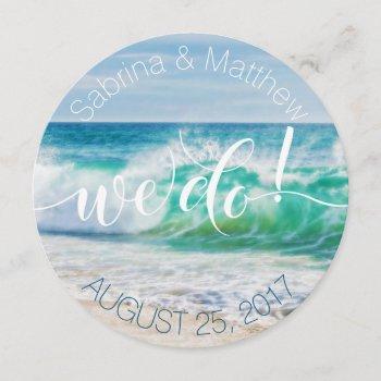 beach wedding breaking waves we do invitation