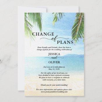 beach wedding cancellation announcement cards