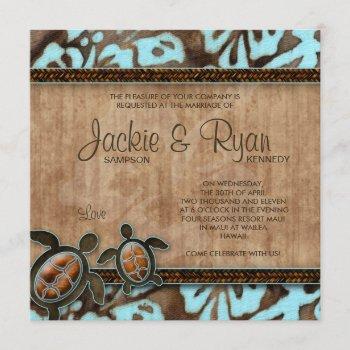 Small Beach Wedding  Turtle Blue Brown Front View