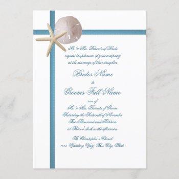 Small Beach Wedding Starfish And Sand Dollar Blue Front View