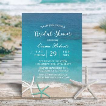 beach wedding starfish summer bridal shower invitation