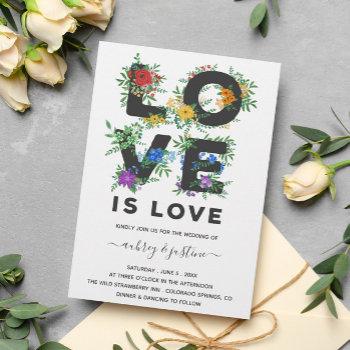 Small Beautiful Floral Love Is Love Gay Wedding Front View