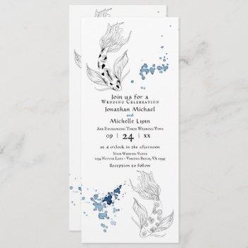 beautiful japanese koi fish all in one wedding invitation