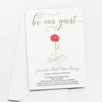 beauty & the beast couple's bridal shower invitation