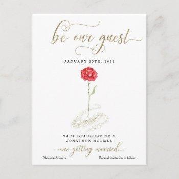 Small Beauty & The Beast Save The Date Announcement Front View