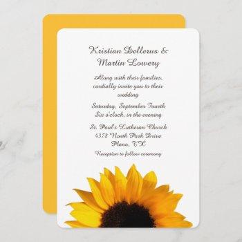 big yellow sunflower wedding invitation