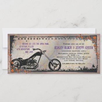 Small Biker Or Motorcycle Wedding  - Purple Front View