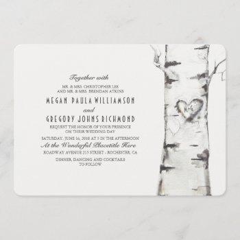 Small Birch Tree Rustic Wedding Front View