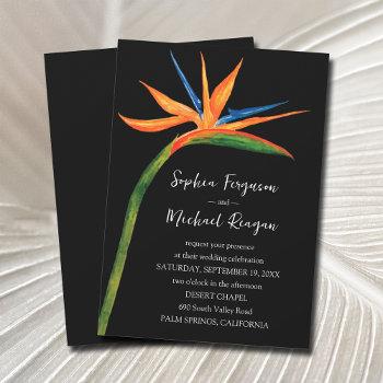 bird of paradise wedding invitation