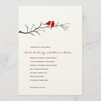 Small Birds Silhouettes Wedding  - Red Front View