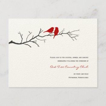 Small Birds Silhouettes Wedding Reception  - Red Front View