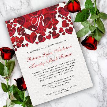 Small Black And Red Heart Roses Wedding Front View