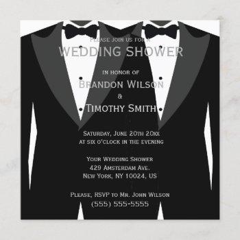 black and white gay wedding shower invitations