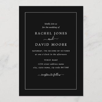 Small Black And White Modern Wedding Front View