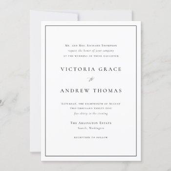 Small Black And White Simple Typography Formal Wedding Front View