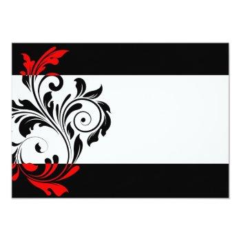 Small Black And White Swirl Wedding  With Red Back View