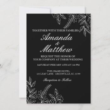 black and white wedding invite 