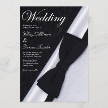 black bow tie wedding invitation