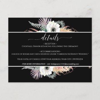 Small Black N White Pampas Grass Floral Foliage Wedding Front View