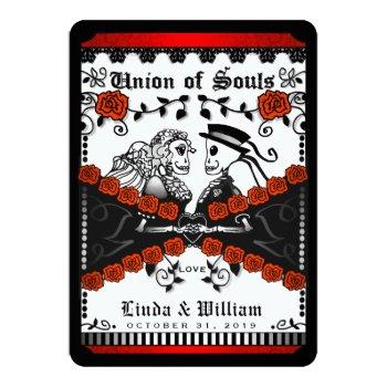 Small Black Red White Union Of Souls Wedding Back View