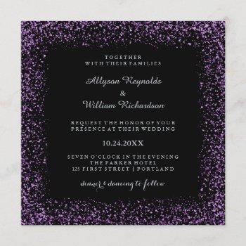 Small Black Silver And Purple Confetti Dark Glam Wedding Front View
