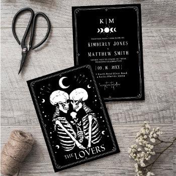 black tarot goth wedding invitation