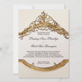 black tie elegance 2, golden wedding invitations