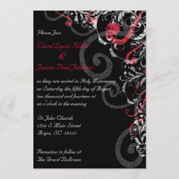 Small Black, White And Red Wedding Front View