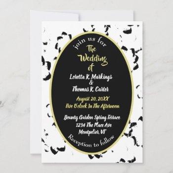 black & white country botanical wedding invitation