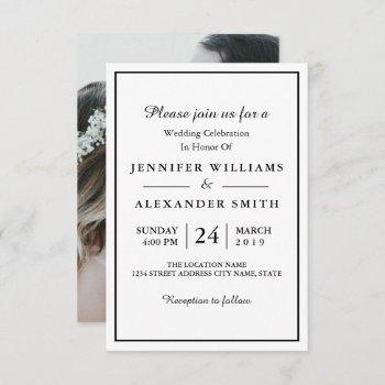 Small Black & White Elegant Photo Wedding Front View
