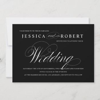 Small Black & White Elegant Script Wedding Front View